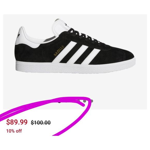 adidas Men’s Black/White Originals Gazelle Shoes/Sneakers | NEW/NIB!! main image 4